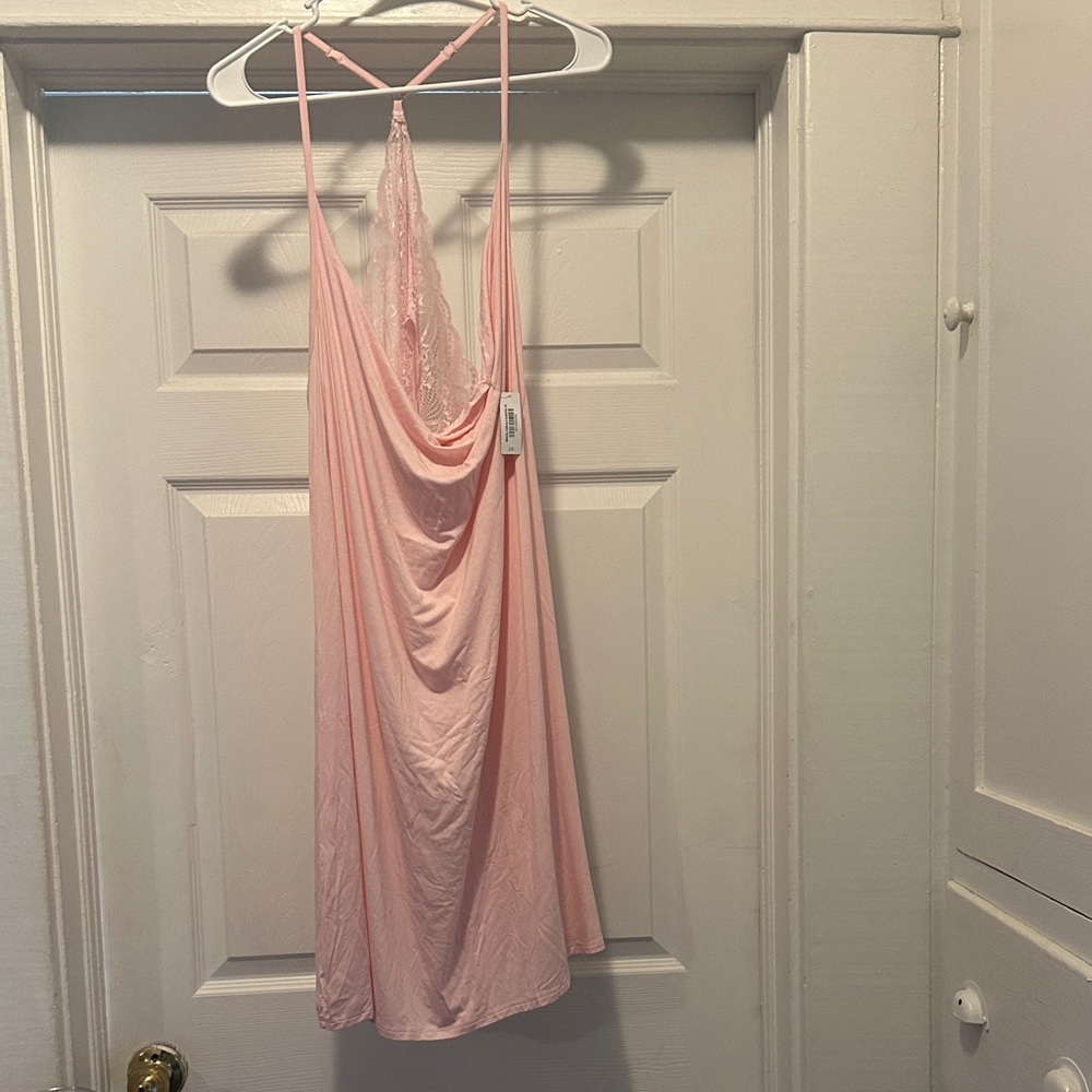 Adore Me Pink Lace-Back Chemise